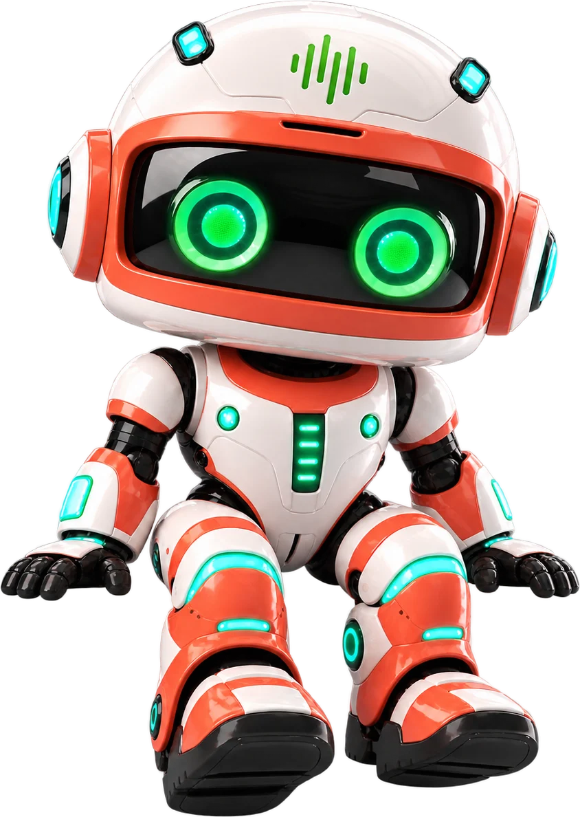 Oscar, the MEGA.AI agent, sitting on the edge